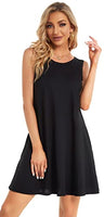 
              elescat Black Dresses for Women Summer Beach Sleeveless Tshirt Pockets Swing Casual Loose Sundress(Black, 2XL)
            