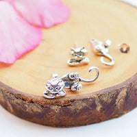 
              Cat Earrings Stud for Women Cute Cat Earrings for Cat Lovers Silver Frog Fox Dinosaur Earrings Unique Fun Animal Earrings Gifts for Daughter Friends Wife
            