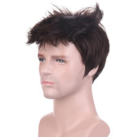 
              BERON Brown Short Wigs for Men Straight Brown Cool Man Hair Wig for Boys Synthetic Halloween Costume Cosplay Party Wigs
            