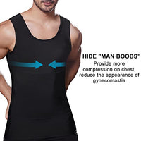 
              Lgtfy Mens Slimming Body Shaper Vest, Gynecomastia Compression Shirts, Tummy Control Undershirts - Change in Seconds Black
            