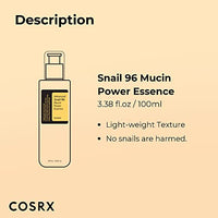 
              COSRX Snail Mucin 96% Power Repairing Essence 3.38 fl.oz 100ml, Hydrating Serum for Face with Snail Secretion Filtrate for Dull Skin & Fine Lines, Korean Skin Care
            