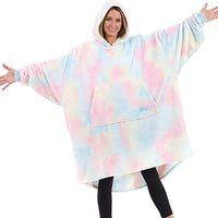 THE COMFY Dream | Oversized Light Microfiber Wearable Blanket, Seen on Shark Tank, One Size Fits All, (Cotton Candy Tie Dye)