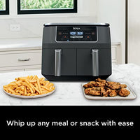 
              Ninja DZ201 Foodi 8 Quart 6-in-1 DualZone 2-Basket Air Fryer with 2 Independent Frying Baskets, Match Cook & Smart Finish to Roast, Broil, Dehydrate & More for Quick, Easy Meals, Grey
            