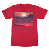 Mountain Sunset Silhouette gildan mens t shirt