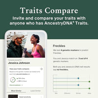 
              AncestryDNA + Traits Genetic Test Kit: Personalized Genetic Traits, DNA Ethnicity Test, Origins & Ethnicities, Complete DNA Test, Ancestry Reports
            