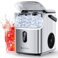 
              ecozy Nugget Ice Maker Countertop, Ice Maker with 33 lbs/24H, Crushed Pellet Ice Cubes, One-Click Operation Ice Machine with Self-Cleaning, for Party/Kitchen/Bar/Office, Stainless Steel
            