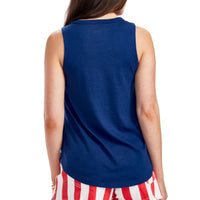 Tipsy Elves Navy Blue Get It Girl USA Tank Top for Women Size Small