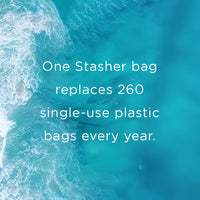 
              Stasher Premium Silicone Reusable Food Storage Bags, 2-Pack, Clear + Aqua | Multi-Use Food Storage Bags, Lunch Bag, Travel Containers | BPA Free, Leak-free, Dishwasher-Safe, Eco-friendly
            