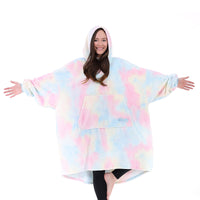 
              THE COMFY Dream | Oversized Light Microfiber Wearable Blanket, Seen on Shark Tank, One Size Fits All, (Cotton Candy Tie Dye)
            