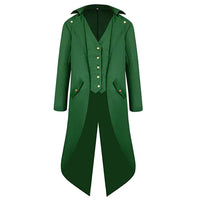 
              BITSEACOCO Mens Gothic Medieval Tailcoat Jacket, Steampunk Vintage Victorian Frock High Collar Coat (M,Green)
            