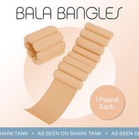 
              Bala Bangles Wrist & Ankle Weights for Women & Men (Sand) - 1 Pound Adjustable Silicone Weighted Bracelet Set for Gym, Yoga, Pilates, Cardio & Strength Training - Wearable Arm & Leg Workout Weights
            