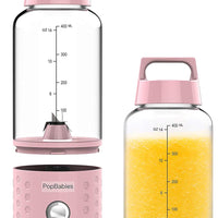 PopBabies Portable Blender, Smoothie Blender for Shakes and Smoothies with USB rechargeable, Wireless Blender on The go Princess Pink