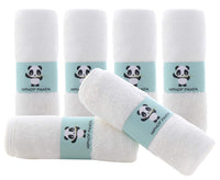 
              HIPHOP PANDA Baby Washcloths, Rayon Made from Bamboo - 2 Layer Ultra Soft Absorbent Newborn Bath Face Towel - Reusable Baby Wipes for Delicate Skin - White, 6 Pack
            