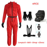 
              Men Red Jumpsuit Cosplay Costumes Red Suit Adult Outfit Halloween (Jumpsuit Suit, XX-Large)
            