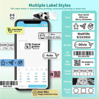 
              Phomemo D30 Label Maker Machine, Portable Bluetooth Mini Label Printer, Smart Phone Handheld Thermal Sticker Small Labeler Multiple Templates Font Icon Inkless for Home Office
            