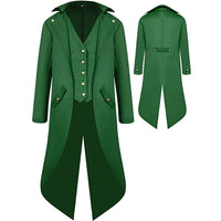 
              BITSEACOCO Mens Gothic Medieval Tailcoat Jacket, Steampunk Vintage Victorian Frock High Collar Coat (M,Green)
            