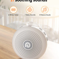 Dreamegg White Noise Machine - Portable Sound Machine for Baby Adult, Features Powerful Battery, 21 Soothing Sound, Noise Canceling for Office & Sleeping, Sound Therapy for Home, Travel, Registry Gift