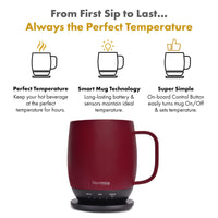 
              Nextmug - Temperature-Controlled, Self-Heating Coffee Mug (Burgundy - 14 oz.)
            