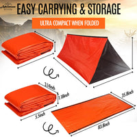 
              Emergency Sleeping Bag & Tent Shelter, Stocking Stuffer! Combo Prepper kit Survival Tent, Bivy Sack Tent, Sleeping Bag, Fire Starter + Whistle, Mylar Thermal Adventure Supply Co.
            