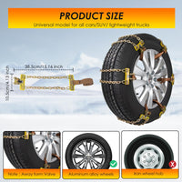 Qoosea Snow Chains for Car Tire Chains 6Pack Anti-skid Car Chains Adjustable Durable Universal Tire Chains for Car Pickup Trucks SUV Fit for Tire Width 225-275mm