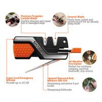 
              SHARPAL 101N 6-In-1 Pocket Knife Sharpener & Survival Tool, with Fire Starter Ferro Rod, Whistle & Diamond Sharpening Rod, Quickly Repair, Restore and Hone Straight and Serrated Blade
            