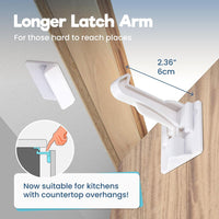 
              Upgraded Invisible Baby Proofing Cabinet Latch Locks (10 Pack) - No Drilling or Tools Required for Installation, Works with Most Cabinets and Drawers, Works with Countertop Overhangs, Highly Secure
            