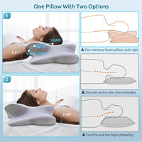 
              DONAMA Cervical Pillow for Neck and Shoulder,Contour Memory Foam Pillow,Ergonomic Neck Support Pillow for Side Back Stomach Sleepers with Pillowcase
            