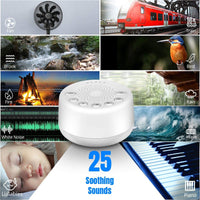 
              Sound Machine Easysleep White Noise Machine with 25 Soothing Sounds and Night Lights with Memory Function 32 Levels of Volume and 5 Sleep Timer Powered by AC or USB for Sleeping Relaxation (White)
            