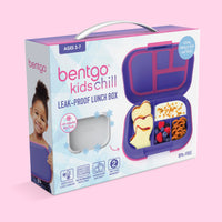 
              Bentgo® Kids Chill Leak-Proof Lunch Box - Included Reusable Ice Pack Keeps Food Cold; 4-Compartment Bento Lunch Container; Microwave & Dishwasher Safe; 2 Year Manufacturer Warranty (Electric Violet)
            