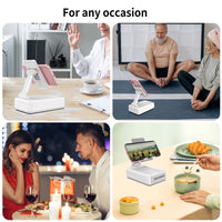 
              JTEMAN Portable Phone Stand with Speaker Bluetooth Wireless,Gifts for Men Women,Birthday for Women Men,Kitchen Gadgets for Men,Phone Holder for Desk - White
            