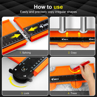 
              JOREST Connectable Contour Gauge Christmas Gifts (10+5 Inch), Stocking Stuffers for Men Dad Husband Him, Duplicator Profile Tool with Lock, Tile Flooring, Scribe Shape Outline Edge, Angle Measuring
            