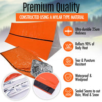 
              Emergency Sleeping Bag & Tent Shelter, Stocking Stuffer! Combo Prepper kit Survival Tent, Bivy Sack Tent, Sleeping Bag, Fire Starter + Whistle, Mylar Thermal Adventure Supply Co.
            