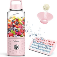 PopBabies Portable Blender, Smoothie Blender for Shakes and Smoothies with USB rechargeable, Wireless Blender on The go Princess Pink