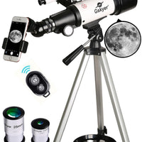 Gskyer Telescope, 70mm Aperture 400mm AZ Mount Astronomical Refracting Telescope for Kids Beginners - Travel Telescope with Carry Bag, Phone Adapter and Wireless Remote.