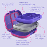 
              Bentgo® Kids Chill Leak-Proof Lunch Box - Included Reusable Ice Pack Keeps Food Cold; 4-Compartment Bento Lunch Container; Microwave & Dishwasher Safe; 2 Year Manufacturer Warranty (Electric Violet)
            