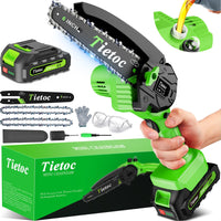 
              Tietoc Chainsaw 6 Inch Mini Electric Chainsaw Cordless Battery Powered, Hand Held Saw for Wood/Trees Trimming, Sawzall for Household and Garden, Stocking Stuffers Gift for Men Dad Husband Gadget 2024
            