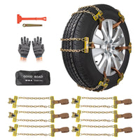 
              Qoosea Snow Chains for Car Tire Chains 6Pack Anti-skid Car Chains Adjustable Durable Universal Tire Chains for Car Pickup Trucks SUV Fit for Tire Width 225-275mm
            