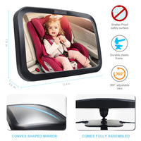 
              Shynerk Baby Car Mirror, Safety Car Seat Mirror for Rear Facing Infant with Wide Crystal Clear View, Shatterproof, 360° Rotation, Crash Tested and Certified
            