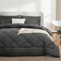 
              CozyLux Queen Bed in a Bag 7-Pieces Comforter Sets with Comforter and Sheets Dark Grey All Season Bedding Sets with Comforter, Pillow Shams, Flat Sheet, Fitted Sheet and Pillowcases
            