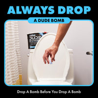 
              DUDE Bombs - Toilet Stank Eliminator - 1 Pack, 40 Pods - Fresh Scent 2-in-1 Stank Eliminator + Toilet Bowl Freshener - Refreshing Blend of Lavender, Cedar, Lime, and Eucalyptus
            