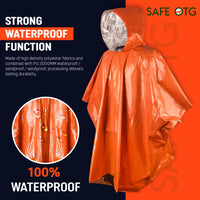 
              Emergency Survival Rain Poncho 4 pack Thermal Mylar Space Blanket Life Ponchos with Hood Waterproof for Adults Car Outdoor Activities Hiking Camping Gear Equipment and Supplies (Orange and Green)
            