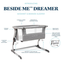 
              Baby Delight Beside Me Dreamer Bassinet | Bedside Sleeper | 6-Position Height Adjustment | Charcoal Tweed
            