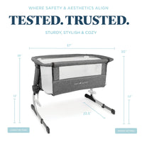 
              Baby Delight Beside Me Dreamer Bassinet | Bedside Sleeper | 6-Position Height Adjustment | Charcoal Tweed
            