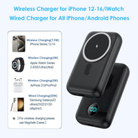 
              Magnetic Portable Charger 10800mAh,4-in-1 Wireless Power Bank with iWatch Charger, QC4.0+20W PD Fast Charging USB C Battery Pack with LCD Display for Magsafe,iPhone 16/15/14/13/12 Series,Apple Watch
            