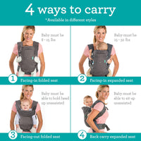 
              Infantino Flip Advanced 4-in-1 Carrier - Ergonomic, convertible, face-in and face-out front and back carry for newborns and older babies 8-32 lbs
            