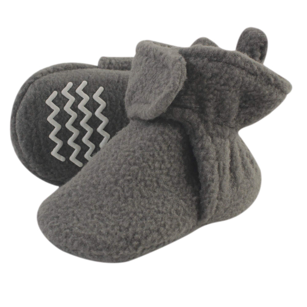 Hudson Baby Unisex-Baby Cozy Fleece Booties Winter Accessory Set, Charcoal Gray, 12-18 Months