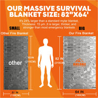 
              Emergency Blankets Mylar Thermal Blanket,(10 Pack) of Gigantic Space Blanket 82 * 64 in. Survival Blankets Heavy Duty Camping Gear,First Aid
            