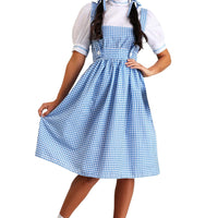 Adult Dorothy Costume Women's Long Blue Gingham Dress