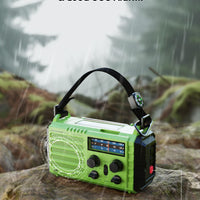 Weather Radio Raynic Solar Hand Crank Emergency Radio 5 Ways Powered AM/FM/SW/NOAA Weather Alert Portable Radio with Flashlight, Reading Lamp (Green)