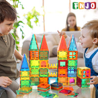 
              FNJO Magnetic Tiles, 110PCS Magnet Building Set, Magnetic Building Blocks,Construction STEM Toys for Kids, Gift for Boys Girls
            